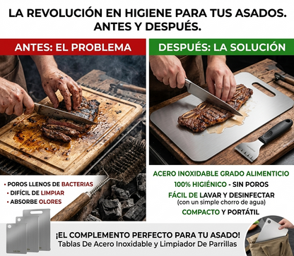 Tabla Premium de Acero Inoxidable: Higiene y Estilo Profesional