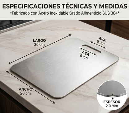 Tabla Premium de Acero Inoxidable: Higiene y Estilo Profesional