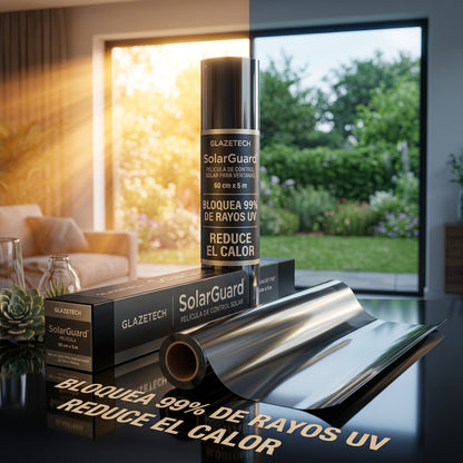 Vinilo Protector Solar y Anti-UV para Ventanas (Rollo 60 cm x 5 m)